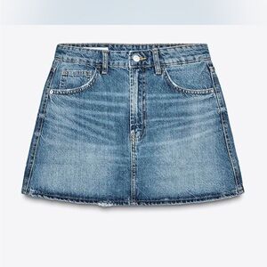 Zara TRF Blue Denim Mini Skirt